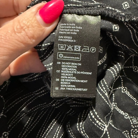 H&M Black White Beaded Top Boho Print Maxi Dress Sz 8 - Picture 11 of 11